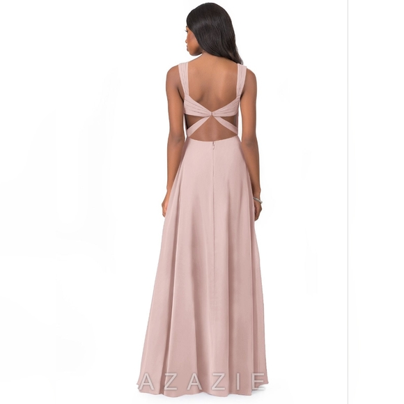 Azazie Dusty Rose Nahrin Bridesmaid Dress - Picture 2 of 5